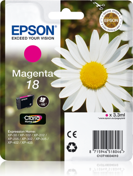 Tinte EPSON no18 XP102/202/205/30/302 magenta