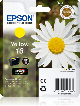 Tinte EPSON no18 XP102/202/205/30/302 yellow